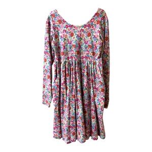 Hanna Andersson Floral Skater Dress with Long Sleeves